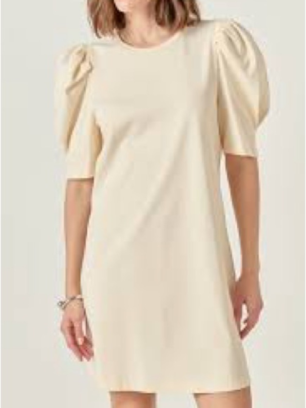 English Factory Cream Puff-Sleeve Mini Dress
